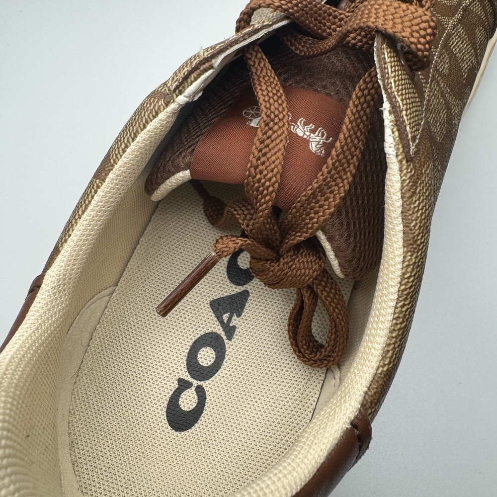 Coach Brown and Cream Suede Sneakers - Picture 10 of 12